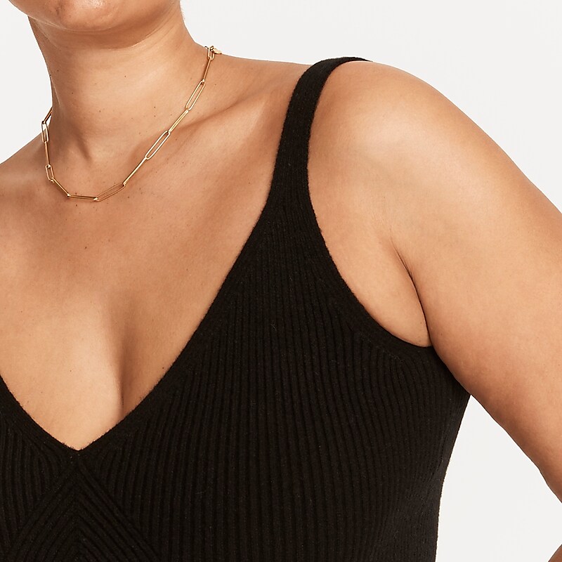 J.Crew Cashmere-blend cropped sweater-tank Black Clearance | 47TBPQYLZ