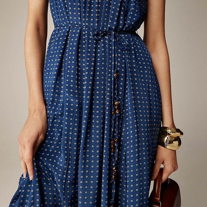 J.Crew Caspia dress crepe de chine Dark Blue USA | 12RZOAQJC