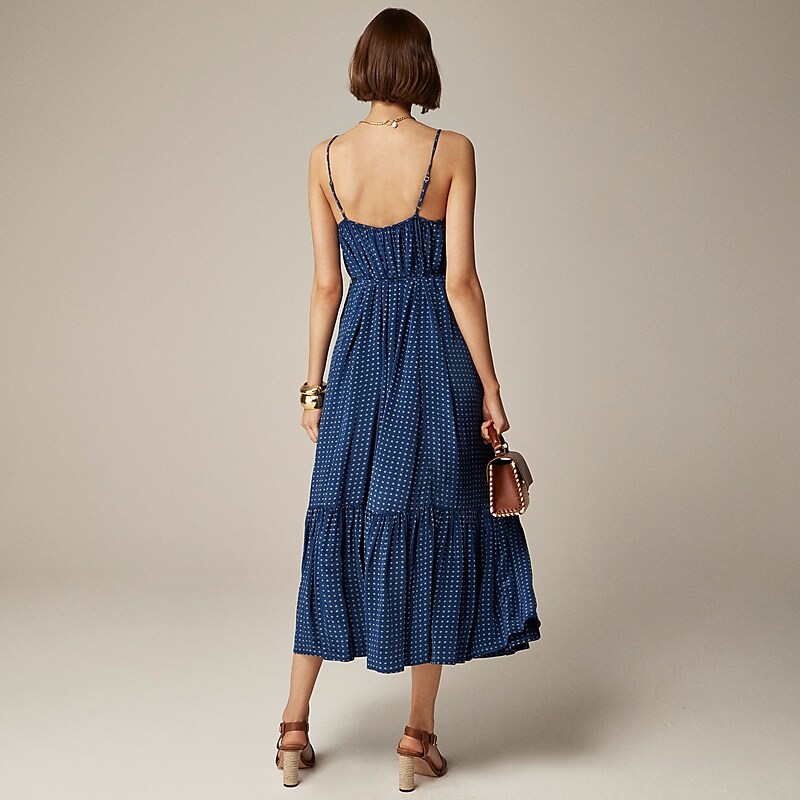 J.Crew Caspia dress crepe de chine Dark Blue USA | 12RZOAQJC