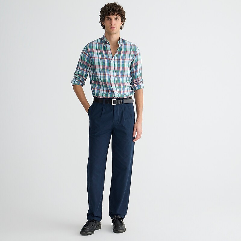 J.Crew Classic double-pleated chino pant Storm Navy Factory Outlet | 53LGZIQXM