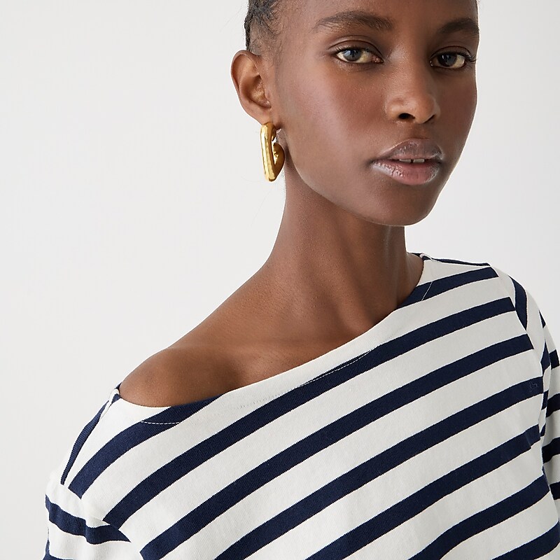 J.Crew Classic mariner cloth boatneck T-shirt Navy Clearance | 35DIVXOME