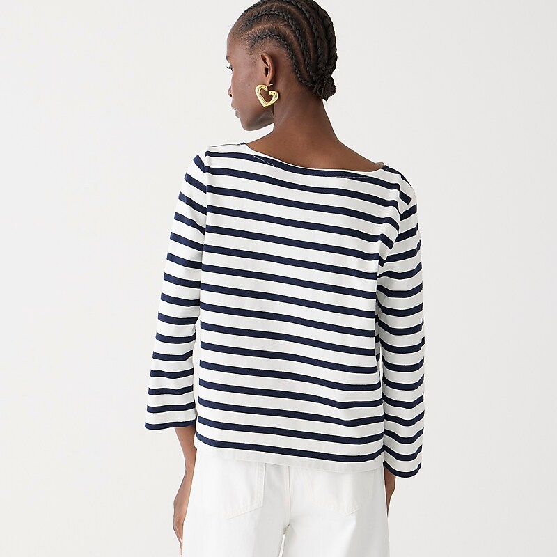 J.Crew Classic mariner cloth boatneck T-shirt Navy Clearance | 35DIVXOME