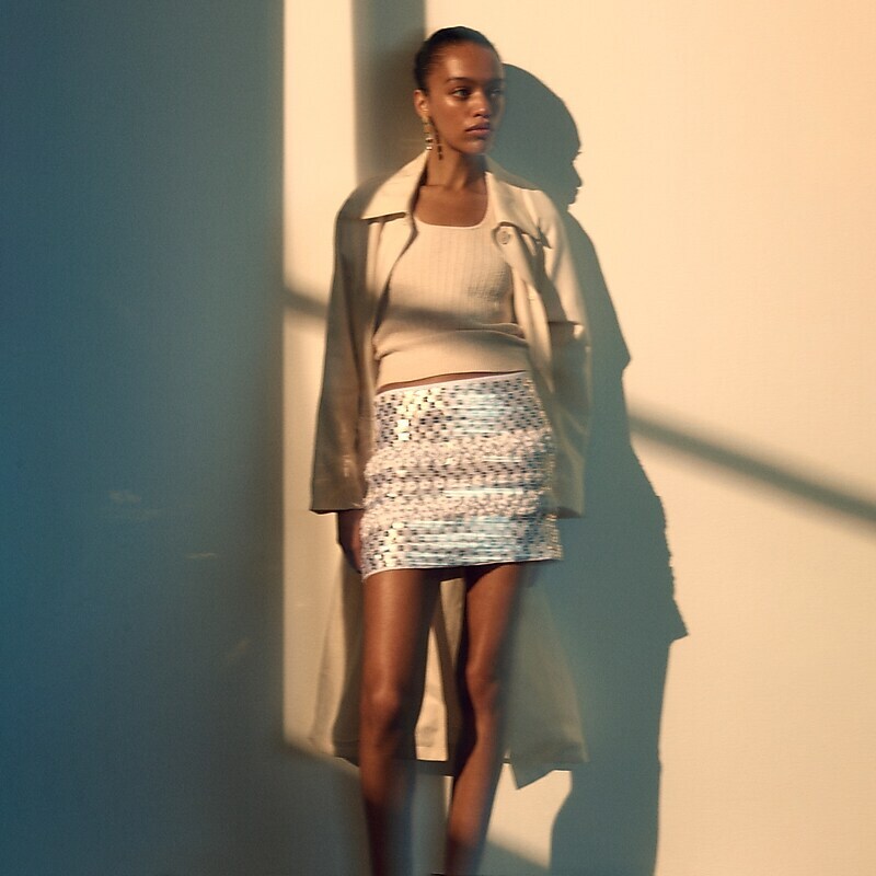 J.Crew Collection embellished mini skirt with floral appliqué White Metallic Multi Online | 03HCFASEM