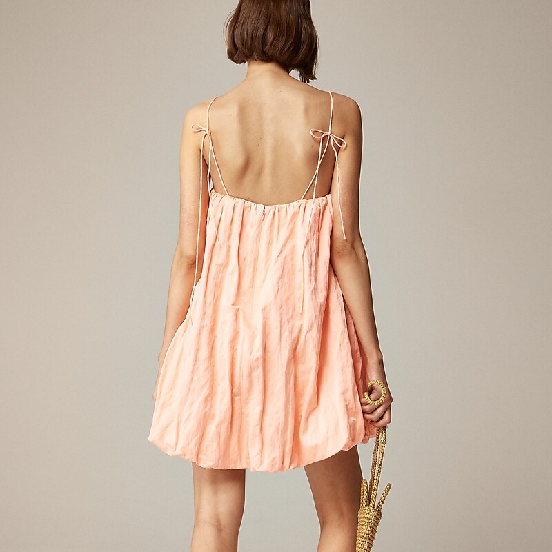 J.Crew Collection mini bubble dress in satin Brilliant Peony USA | 15XVWTFKQ