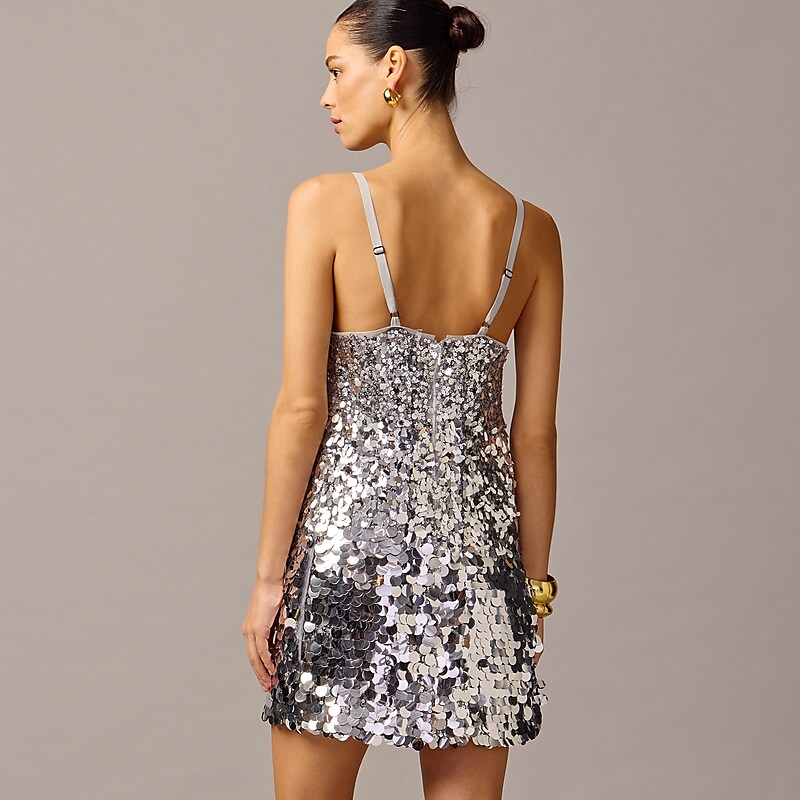 J.Crew Collection mixed-sequin mini dress Silver Outlet Online | 70KOVHANB