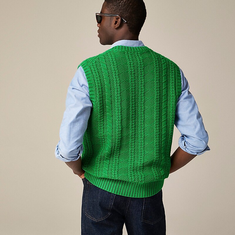 J.Crew Cotton sweater-vest with sailboat motif Warm Clover USA | 12EGZDBCX