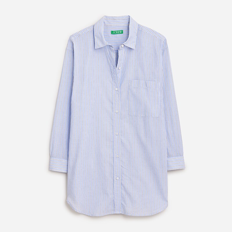 J.Crew Cotton voile beach shirt Medium Blue Outlet | 93FWAIEJL