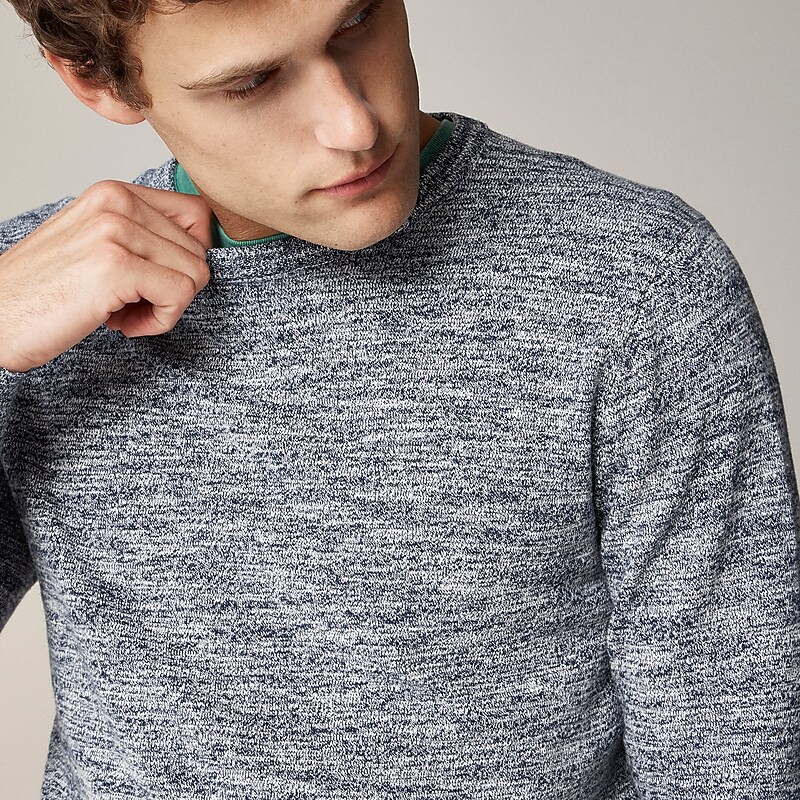 J.Crew Cotton-blend crewneck sweater Navy Factory Promo | 64XCBZTVL