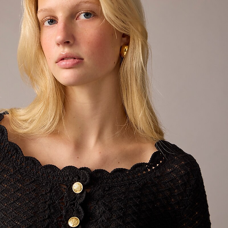 J.Crew Crochet cropped cardigan sweater White Factory Promo | 62YQEKMVP