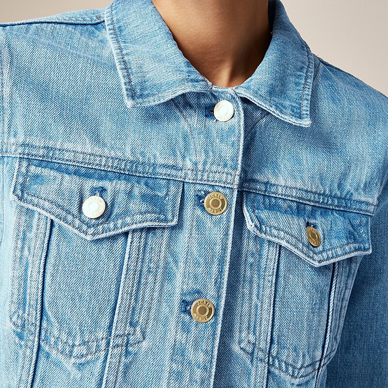 J.Crew Cut-off denim jacket in Medium Indigo wash Medium Indigo Wash Outlet | 93OXYSJLD
