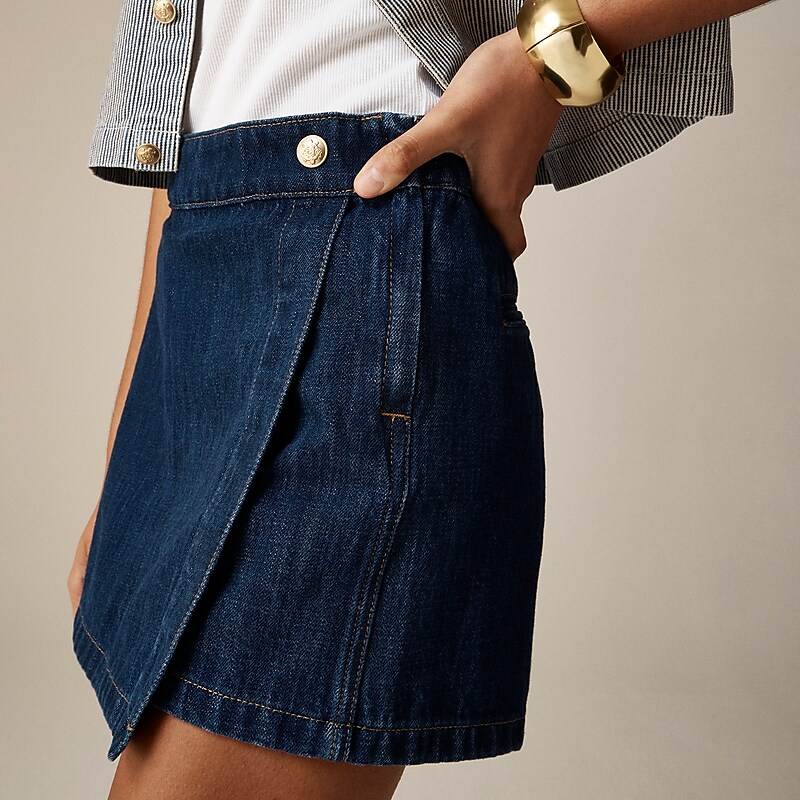 J.Crew Denim skort in Indigo wash Resin Rinse Outlet Online | 75FZCXRIQ