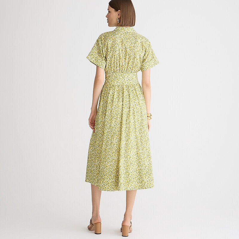 J.Crew Fitted-waist shirtdress in Liberty® Eliza's Yellow fabric Elizas Yellow Outlet Online | 74PVQDYMG