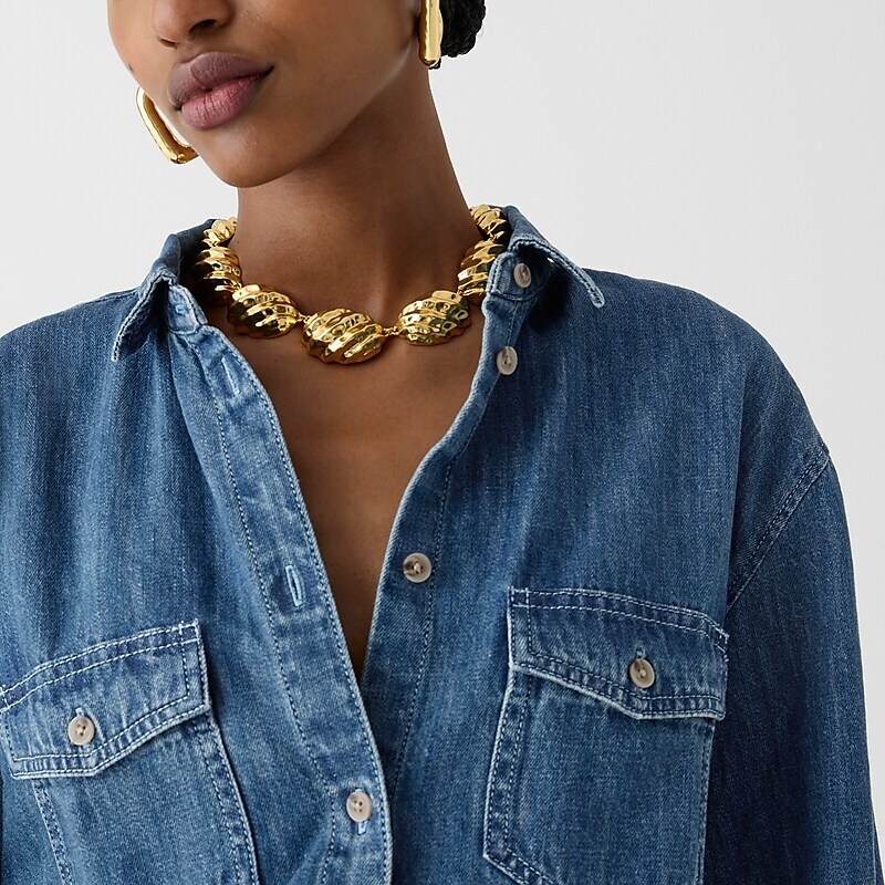 J.Crew Garçon classic chambray shirt Neela Wash Sale | 21EUBOWDA