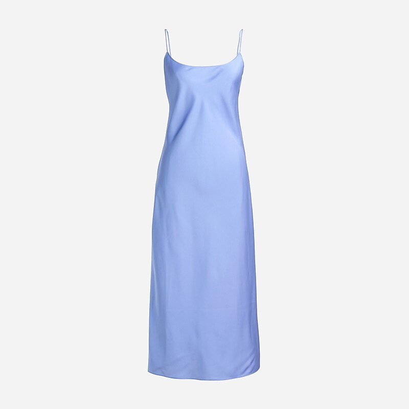 J.Crew Gwyneth slip dress luster charmeuse French Blue Online | 87YXAMWPI