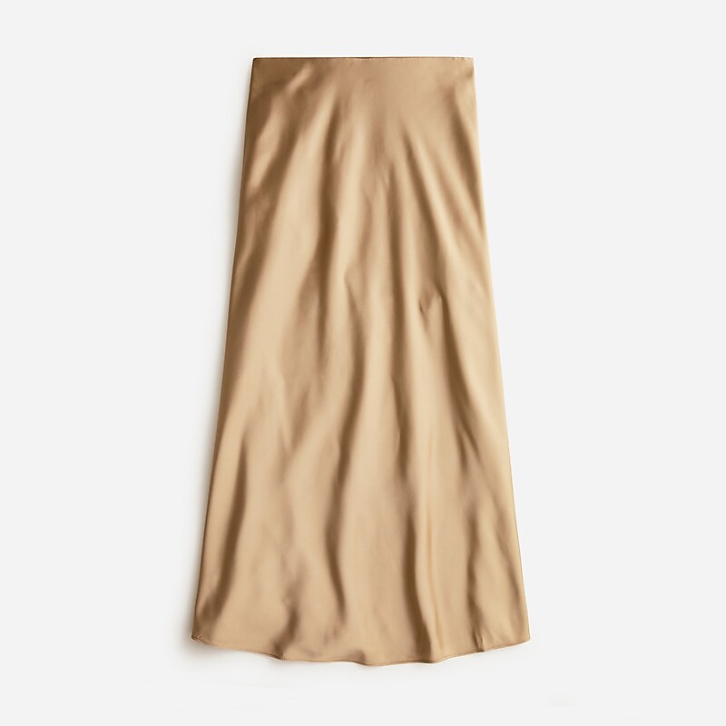 J.Crew Gwyneth slip skirt in floral luster charmeuse Camel Online | 81NTSCLDW