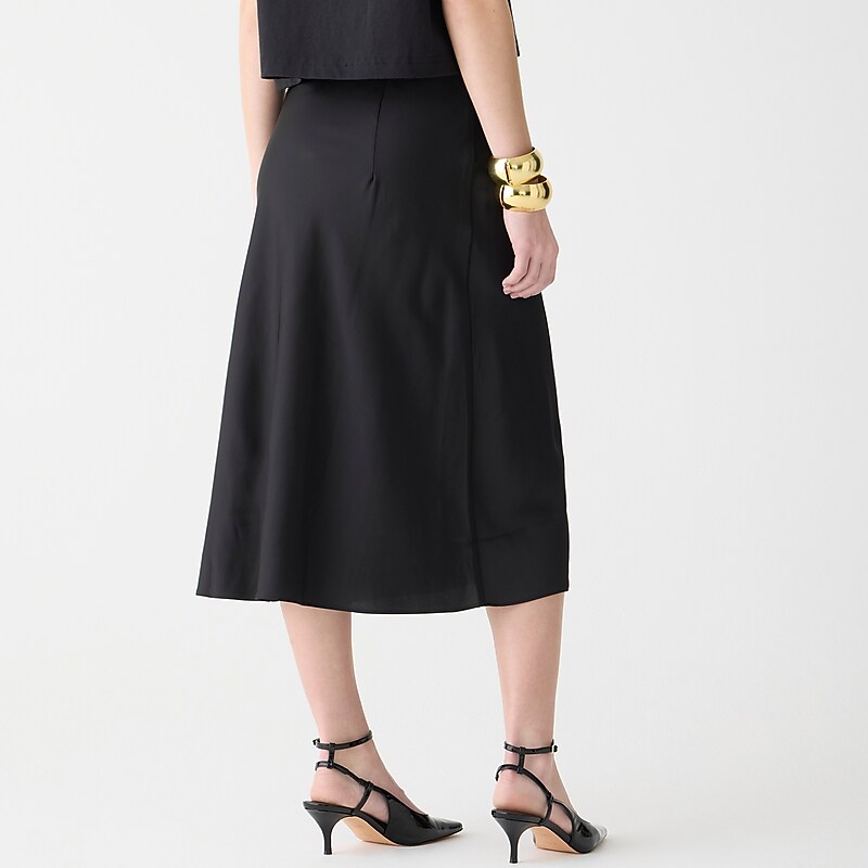 J.Crew Gwyneth slip skirt in floral luster charmeuse Black Clearance | 48JKXUFLV