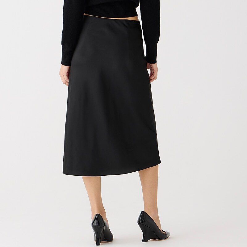 J.Crew Gwyneth slip skirt in floral luster charmeuse Black Clearance | 48JKXUFLV