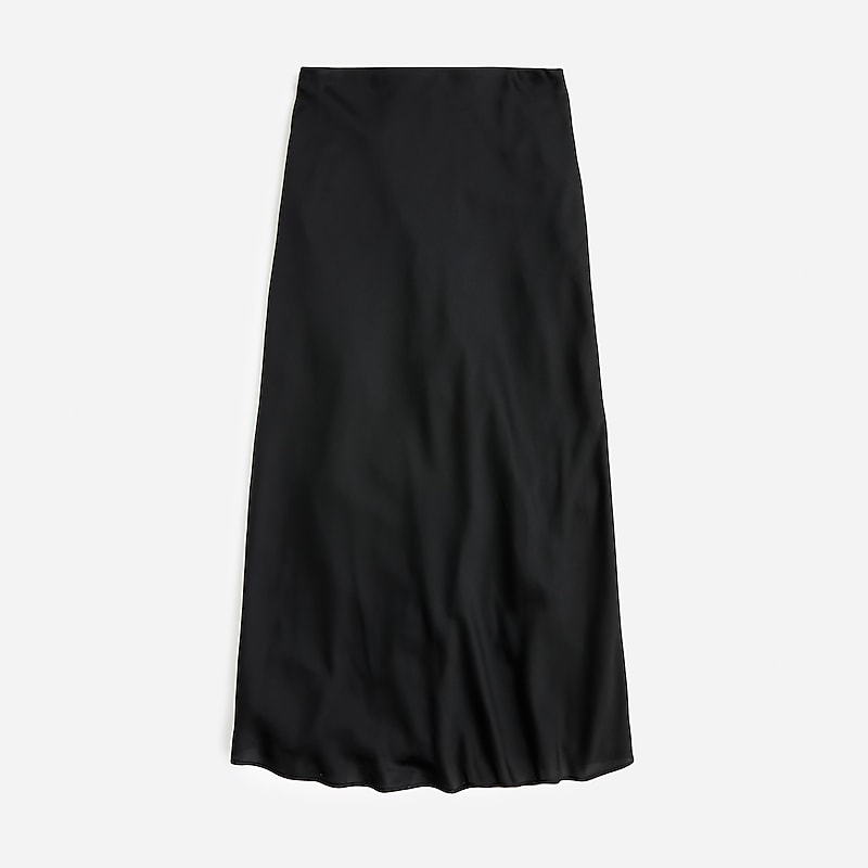 J.Crew Gwyneth slip skirt in floral luster charmeuse Black Clearance | 48JKXUFLV