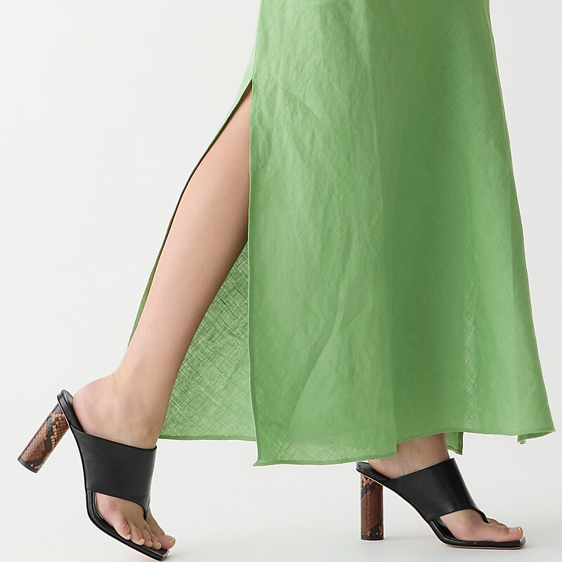 J.Crew Gwyneth slip skirt in striped linen Rustic Willow Sale | 23IWCXBAL