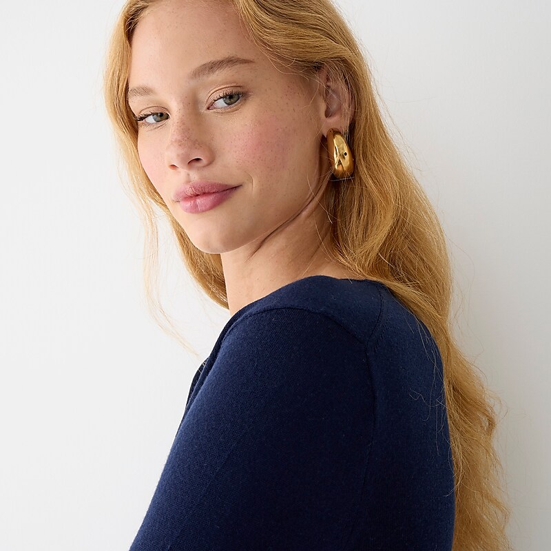 J.Crew Halle crewneck sweater Navy Outlet | 94WOQLZDI
