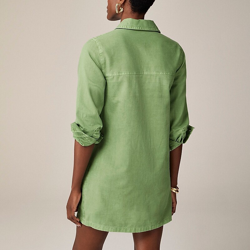 J.Crew Harbour dress in drapey cotton Spring Leaf Sale | 20VPQKALY