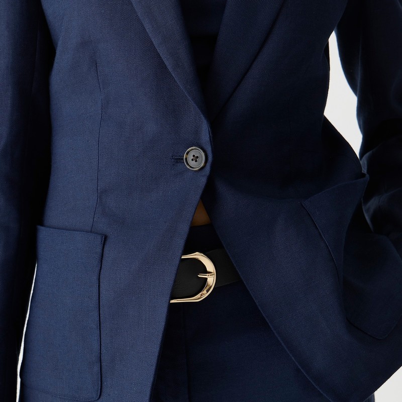 J.Crew Helena blazer in stretch linen blend Navy Sale | 27FIOERXZ