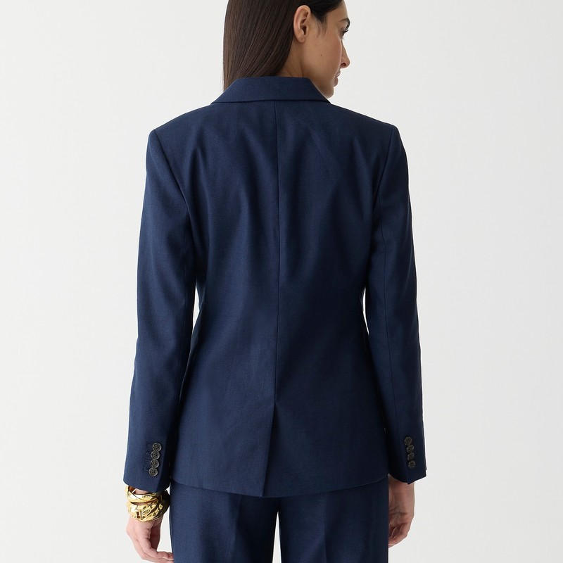 J.Crew Helena blazer in stretch linen blend Navy Sale | 27FIOERXZ