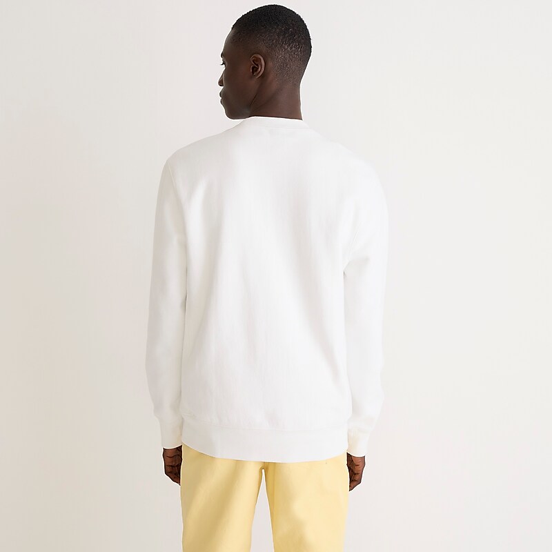 J.Crew Heritage 14 oz. fleece embroidered oarsman graphic sweatshirt White Indigo Oarsman Gr Factory Outlet | 52UBGWIJC