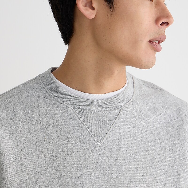 J.Crew Heritage 14 oz. fleece embroidered oarsman graphic sweatshirt Hthr Athletic Grey Factory Promo | 60MZOGFYD
