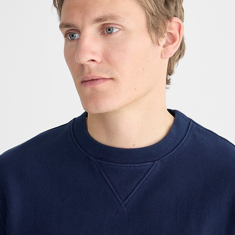 J.Crew Heritage 14 oz. fleece embroidered oarsman graphic sweatshirt Navy Online | 87HNSQTGJ