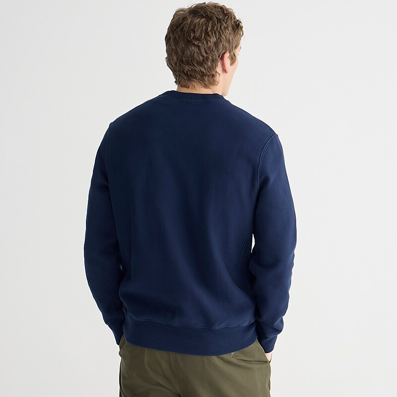 J.Crew Heritage 14 oz. fleece embroidered oarsman graphic sweatshirt Navy Online | 87HNSQTGJ