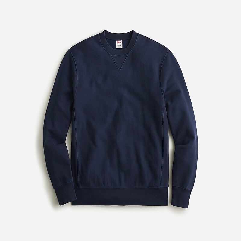 J.Crew Heritage 14 oz. fleece embroidered oarsman graphic sweatshirt Navy Online | 87HNSQTGJ