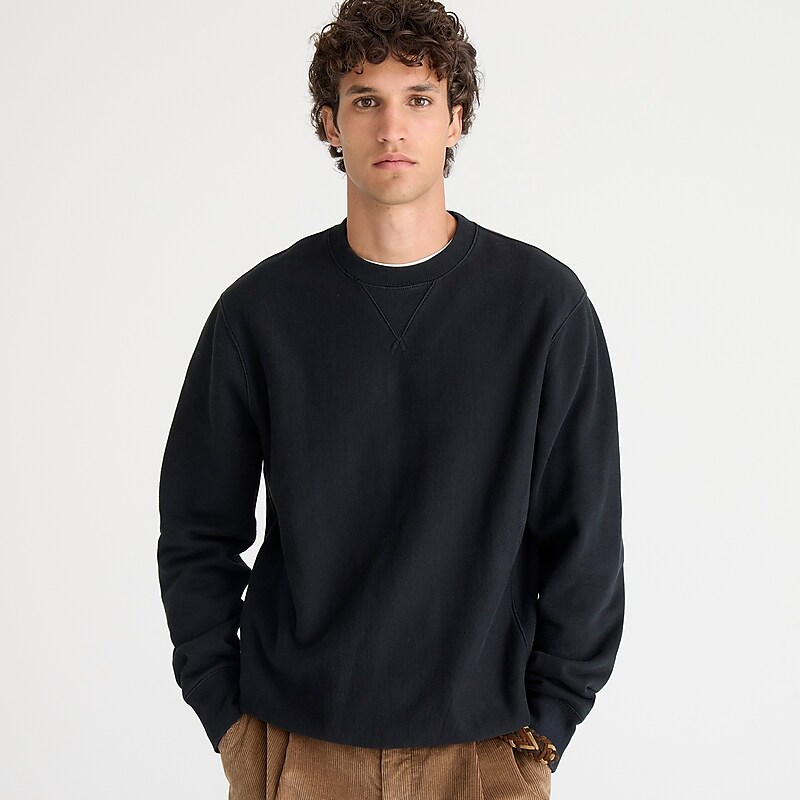 J.Crew Heritage 14 oz. fleece embroidered oarsman graphic sweatshirt Black Online | 87RPNCBED