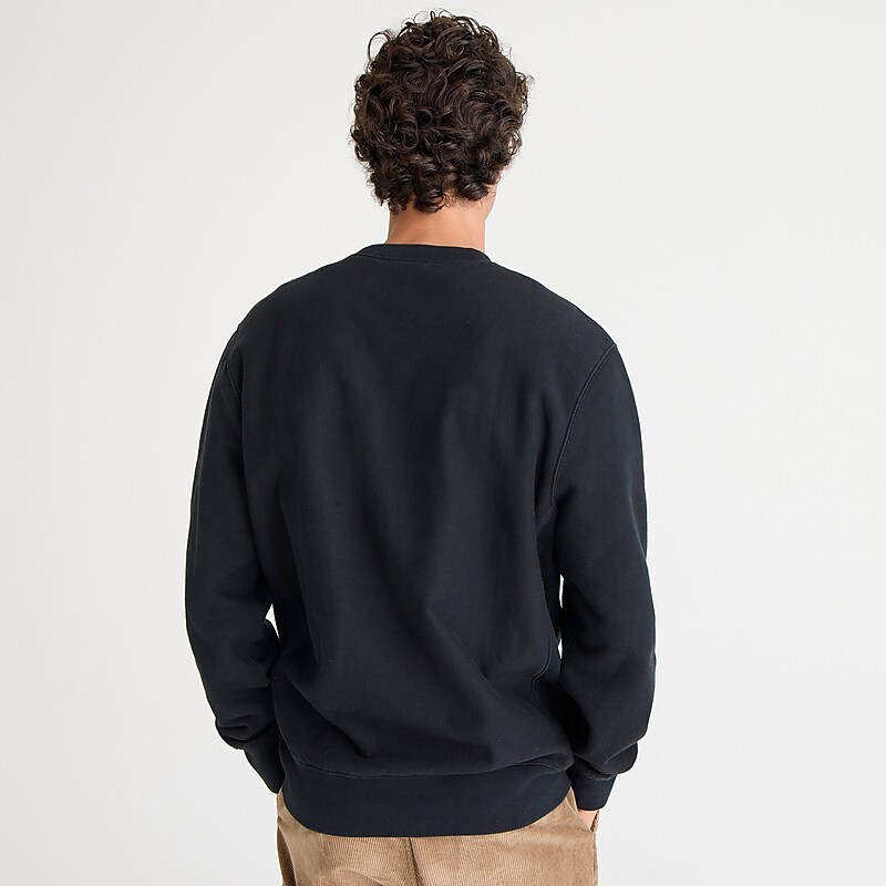 J.Crew Heritage 14 oz. fleece embroidered oarsman graphic sweatshirt Black Online | 87RPNCBED
