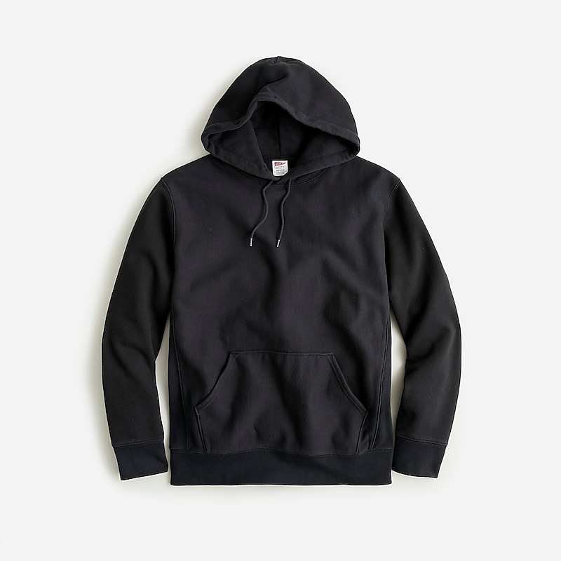 J.Crew Heritage 14 oz. fleece hoodie Black Factory Outlet | 52KQCFTWR