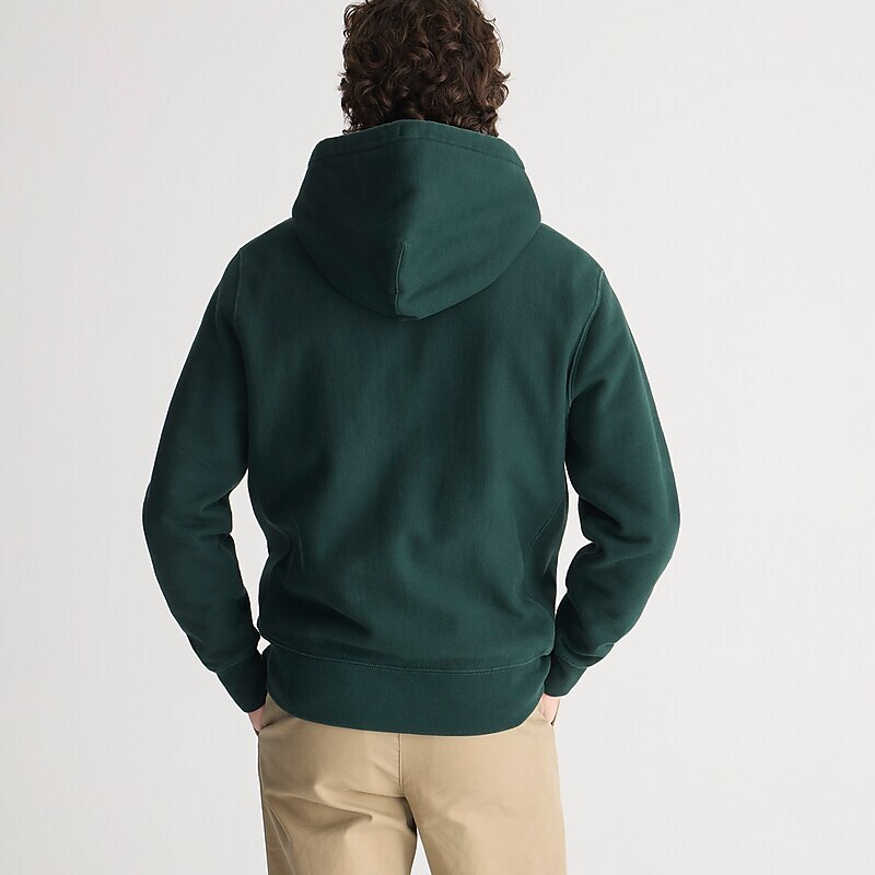 J.Crew Heritage 14 oz. fleece hoodie Dark Forest USA | 16ZAELUDQ