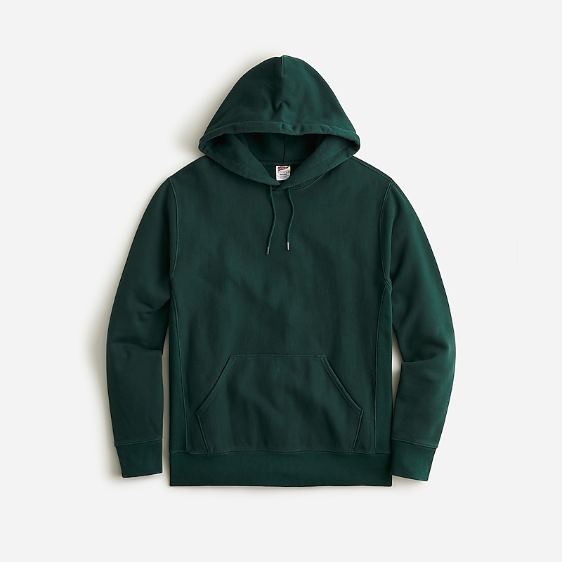 J.Crew Heritage 14 oz. fleece hoodie Dark Forest USA | 16ZAELUDQ