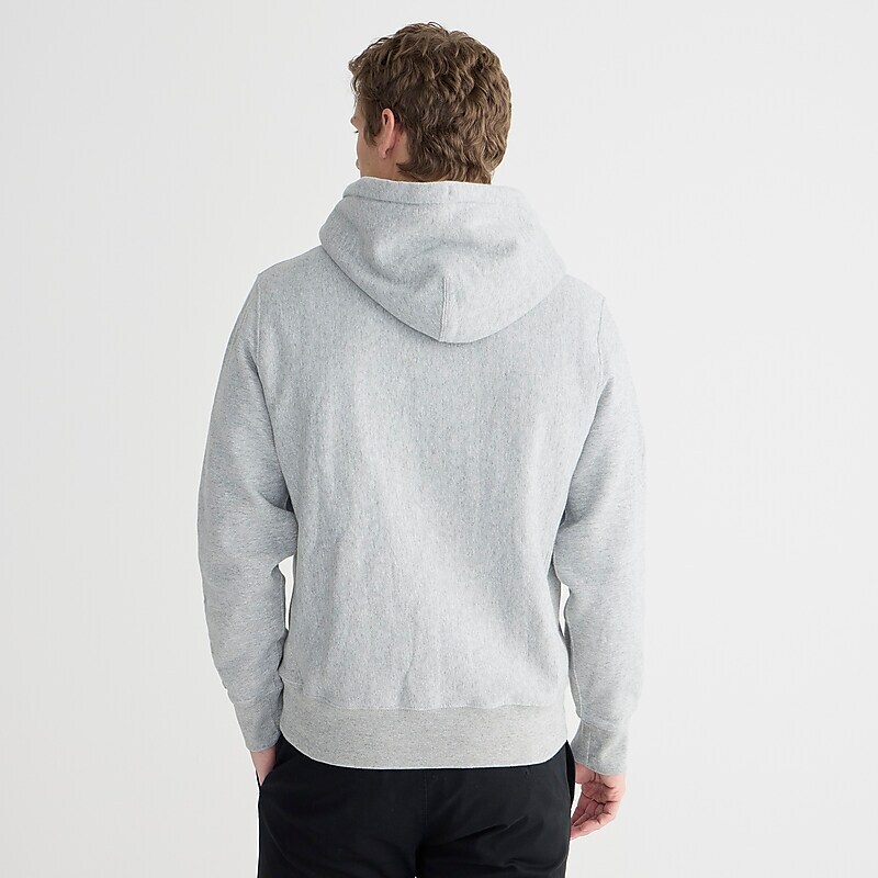 J.Crew Heritage 14 oz. fleece hoodie Hthr Athletic Grey Sale | 28FEUMXOI