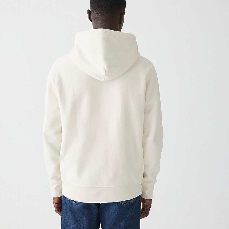 J.Crew Heritage 14 oz. fleece hoodie Natural Factory Outlet | 53XYAVOZB