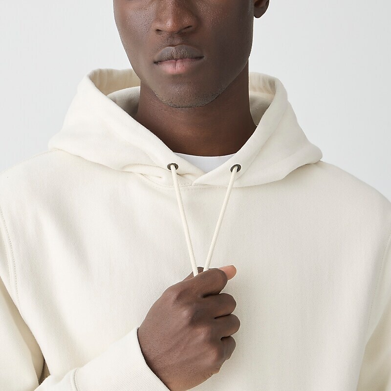 J.Crew Heritage 14 oz. fleece hoodie Natural Factory Outlet | 53XYAVOZB