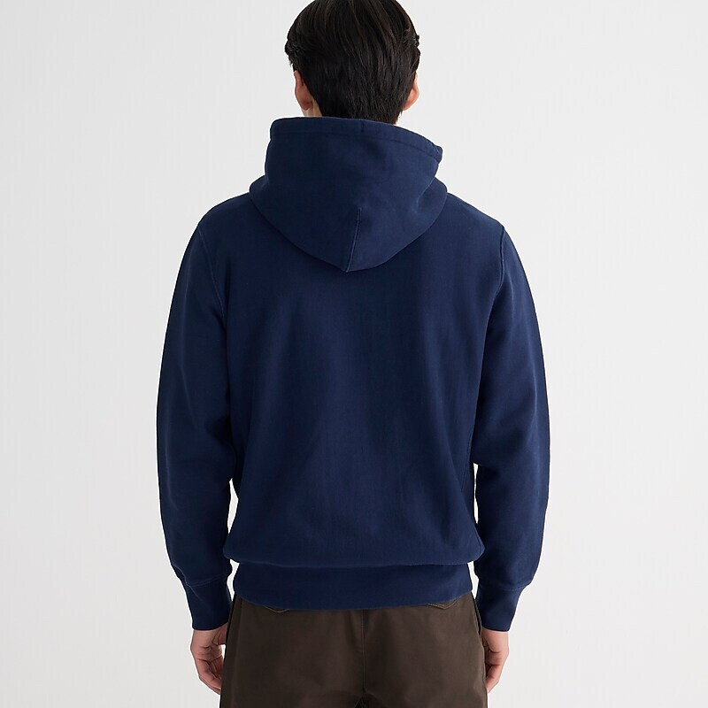 J.Crew Heritage 14 oz. fleece hoodie Navy Outlet Online | 74EOKQHFY