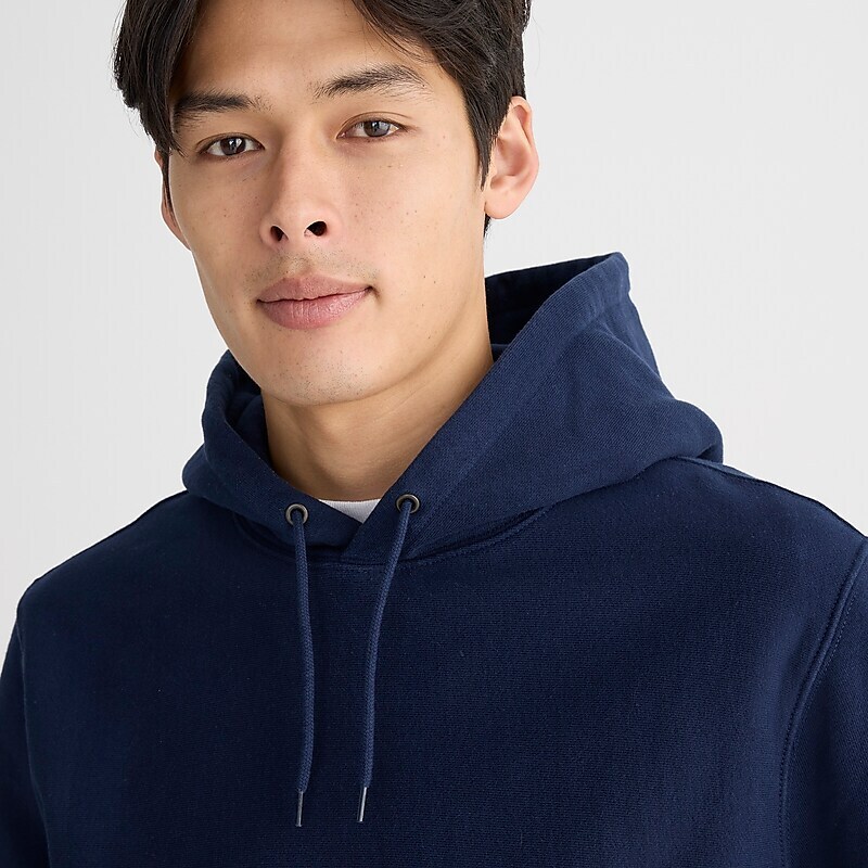 J.Crew Heritage 14 oz. fleece hoodie Navy Outlet Online | 74EOKQHFY
