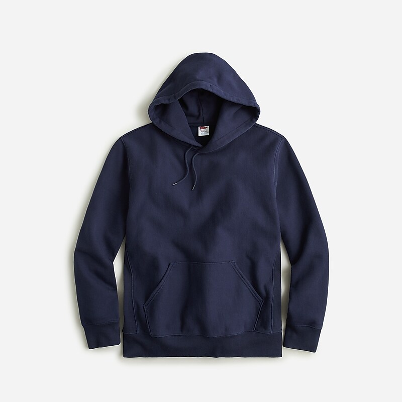 J.Crew Heritage 14 oz. fleece hoodie Navy Outlet Online | 74EOKQHFY