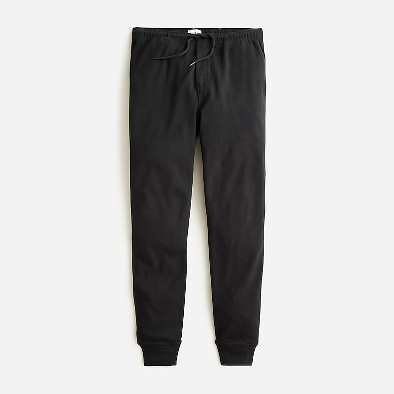 J.Crew Heritage brushed rib-knit jogger pant Black Clearance | 45FEMXQTW