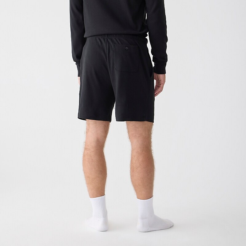 J.Crew Heritage brushed rib-knit shorts Black Clearance | 32NWEQGTI