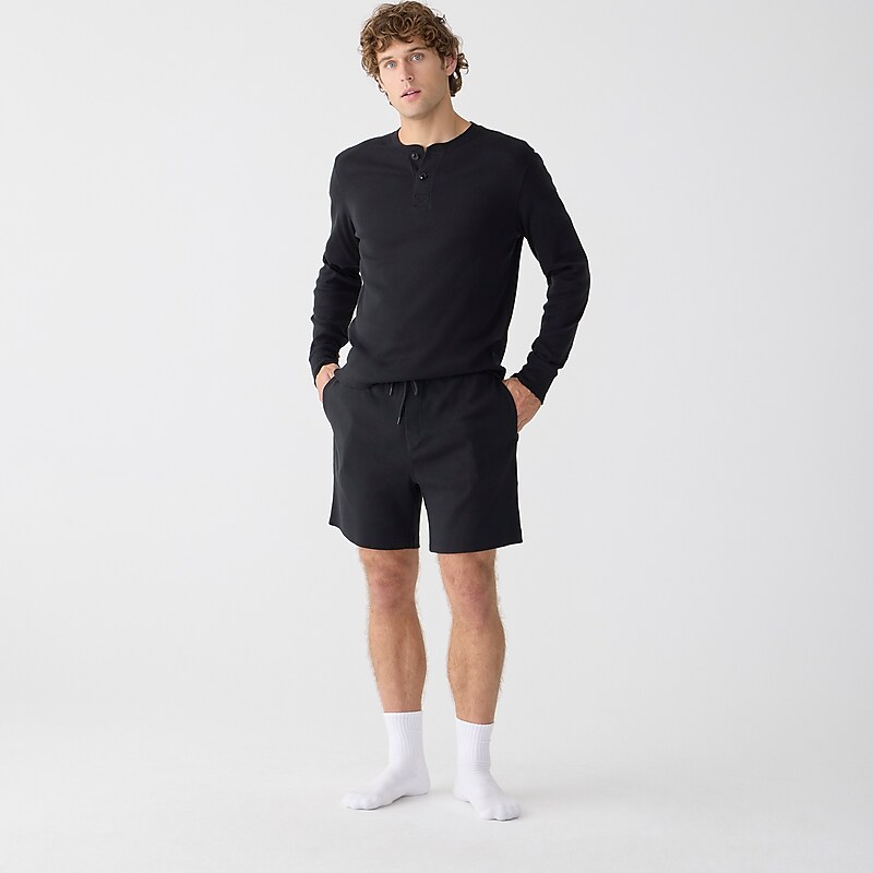 J.Crew Heritage brushed rib-knit shorts Black Clearance | 32NWEQGTI