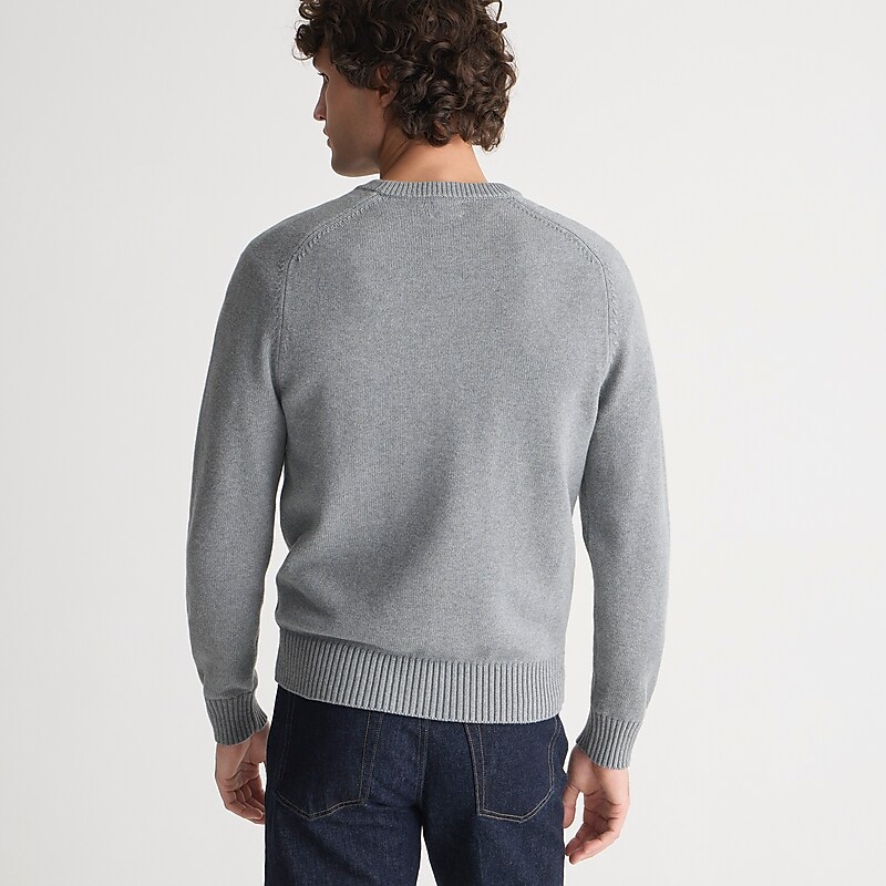 J.Crew Heritage cotton crewneck sweater Heather Steel Online | 09BMEWOXU