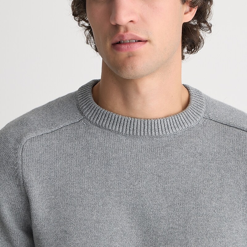 J.Crew Heritage cotton crewneck sweater Heather Steel Online | 09BMEWOXU
