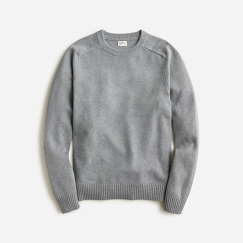 J.Crew Heritage cotton crewneck sweater Heather Steel Online | 09BMEWOXU