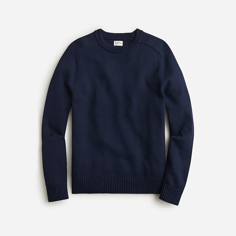 J.Crew Heritage cotton crewneck sweater Navy Clearance | 32SNCJLAY